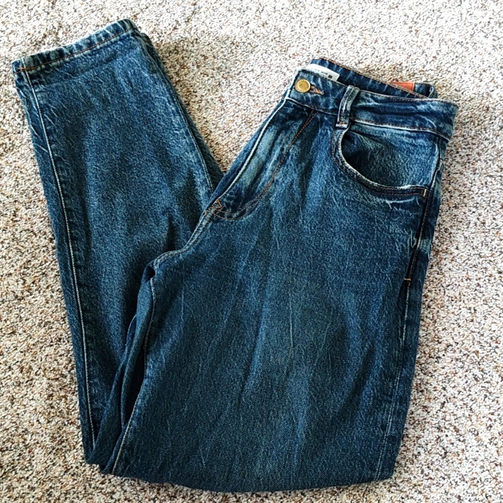 Zara Dark Blue Straight Leg Jeans